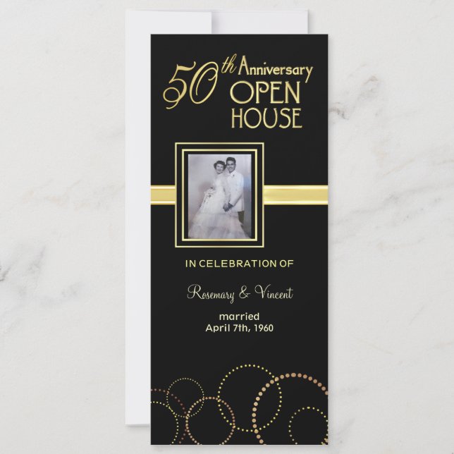 Invitación Aniversario de la Casa Abierta - Foto Opcional (Anverso)