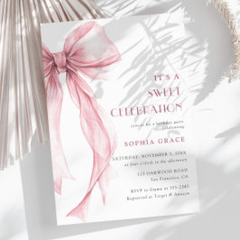 Invitación Aniversario de la Chica de la Coqueta Rosa Súper E