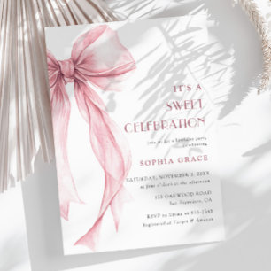 Invitación Aniversario de la Chica de la Coqueta Rosa Súper E