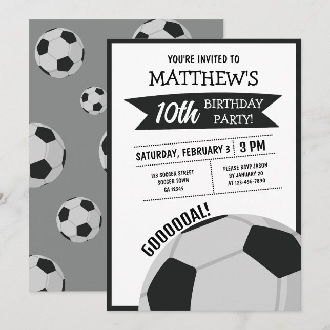 Invitación Aniversario de la Cinta de la Gran Pelota de Fútbo (Anverso / Reverso)