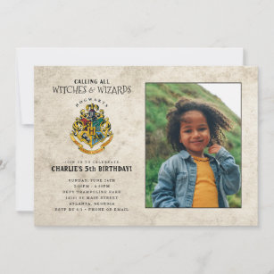 Invitación Aniversario de la cresta de Harry Potter Hogwarts 