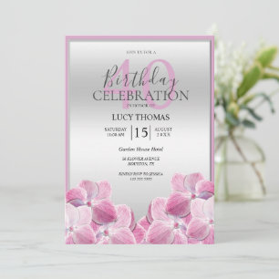Invitación Aniversario de la Decoración de las Flores Rosa Cl