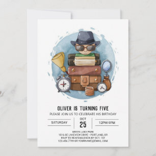 Invitación Aniversario de la detectives de Cute Whimsical