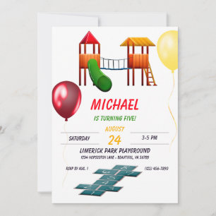 Invitación Aniversario de la diversión de los niños de Park P