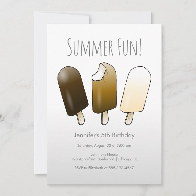 Invitación Aniversario de la diversión de verano (Anverso)