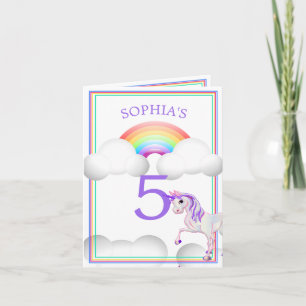 Invitación Aniversario de la edad personal de Rainbow Unicorn