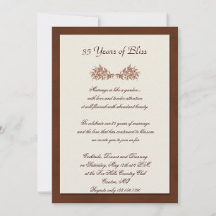 Invitación Aniversario de la elegancia clásica de cuero marró