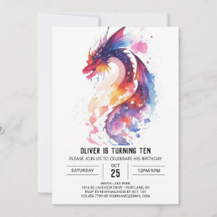 Invitación Aniversario de la Fantasía del Pequeño Dragón