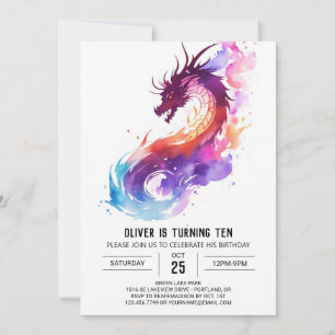 Invitación Aniversario de la Fantasía del Pequeño Dragón