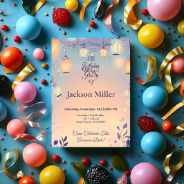 Invitación Aniversario de la fantástica linterna con Adorable