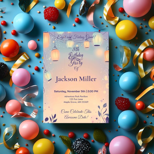 Invitación Aniversario de la fantástica linterna con Adorable (Subido por el creador)