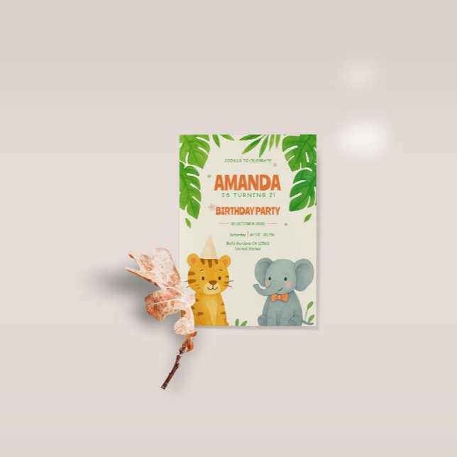 Invitación Aniversario de la fauna de la jungla (Subido por el creador)