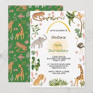 Invitación Aniversario de la fauna de la jungla