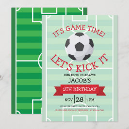 Invitación Aniversario de la fiesta de fútbol de moda y de la