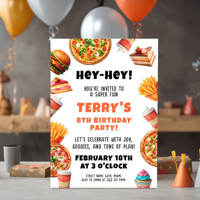 Invitación Aniversario de la Fiesta de la pizza de Tasty (Subido por el creador)
