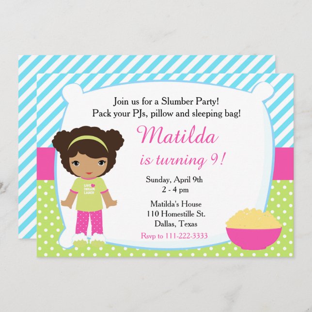 Invitación Aniversario de la Fiesta de un sueño afroamericano (Anverso / Reverso)