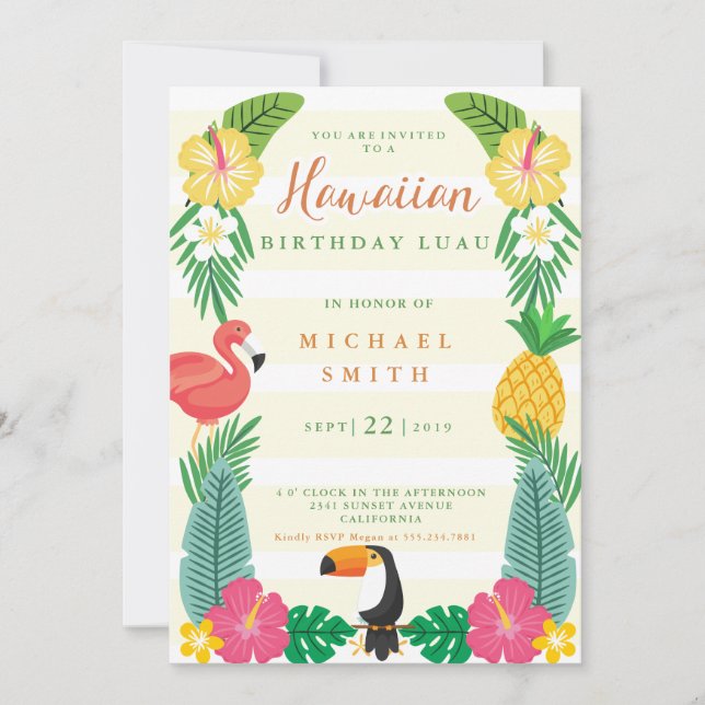 Invitación Aniversario de la floración Amarilla y Verde de Ha (Anverso)
