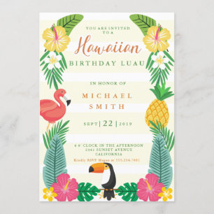 Invitación Aniversario de la floración Amarilla y Verde de Ha