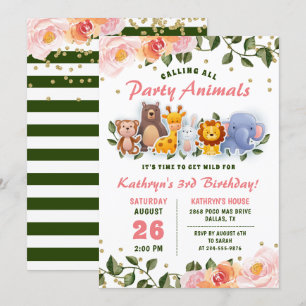 Invitación Aniversario de la floración floral rosada de los a