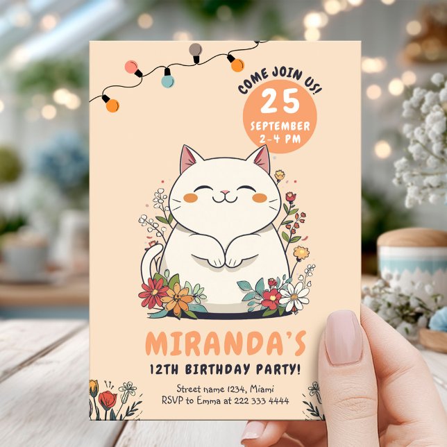 Invitación Aniversario de la floral del gato (Subido por el creador)