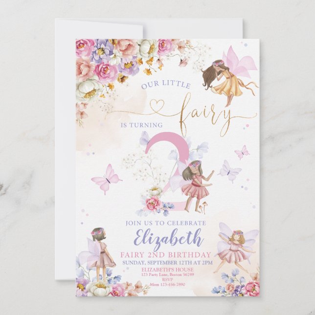 Invitación Aniversario de la floral mágica y caprichosa (Anverso)