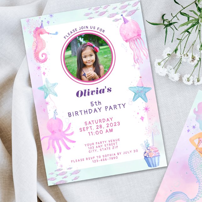 Invitación Aniversario de la foto de Cute Under the Sea (Subido por el creador)