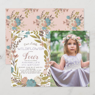 Invitación Aniversario de la foto de Little Wildflower