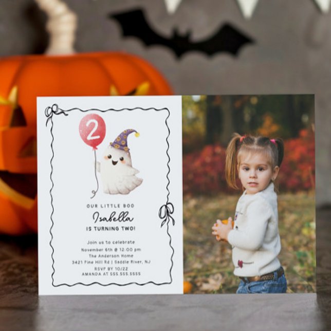 Invitación Aniversario de la foto del fantasma de Cute (Subido por el creador)
