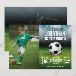 Invitación Aniversario de la foto del fútbol de los niños dep