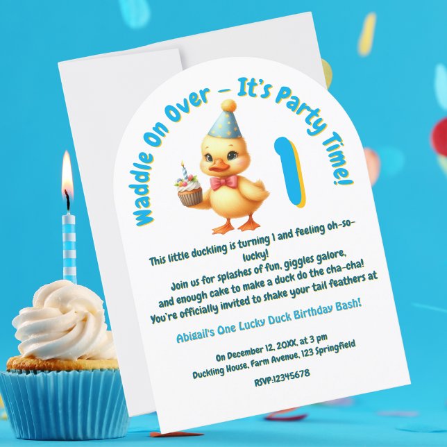 Invitación Aniversario de la Fotos de un Pato Afortunado de u (Subido por el creador)
