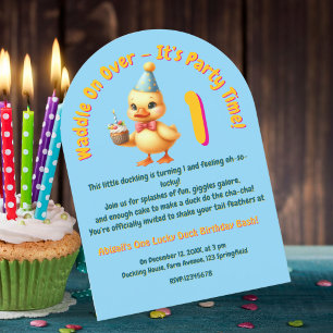 Invitación Aniversario de la Fotos de un Pato Afortunado de u