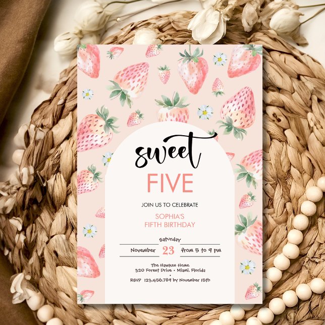 Invitación Aniversario de la fresa dulce (Subido por el creador)