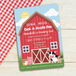 Invitación Aniversario de la granja de animales Barnyard<br><div class="desc">Celebra el día especial de tu cariño con este diseño de cumpleaños de Barnyard para los animales de granja. Puede personalizar más adelante haciendo clic en el botón "PERSONALIZAR". Artículos coincidentes en nuestra tienda para un tema fiesta completo. Para más preguntas,  póngase en contacto con nosotros en ThePaperieGarden@gmail.com</div>