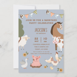 Invitación Aniversario de la granja de animales Barnyard