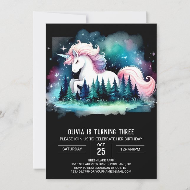 Invitación Aniversario de la Jungle Elegant Horse (Anverso)
