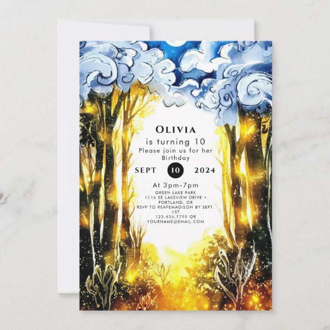 Invitación Aniversario de la luciérnaga de la luciérnaga enca (Anverso)