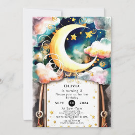 Invitación Aniversario de la luna de los niños de Cute