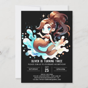 Invitación Aniversario de la magnífica sirena majestuosa