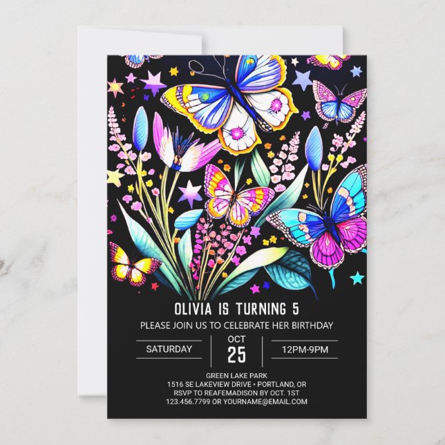 Invitación Aniversario de la mariposa titánica (Anverso)