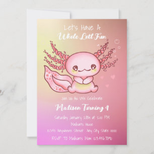 Invitación Aniversario de la muerte de Axolotl rosa