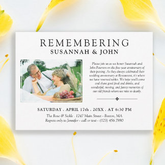 Invitación Aniversario de la Muerte de la Conjunta minimalist