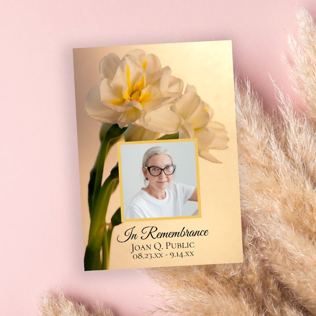 Invitación Aniversario de la Muerte de las Flores Blancas Dob (Subido por el creador)