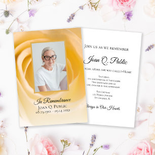 Invitación Aniversario de la muerte de Petales de Flor de Ros