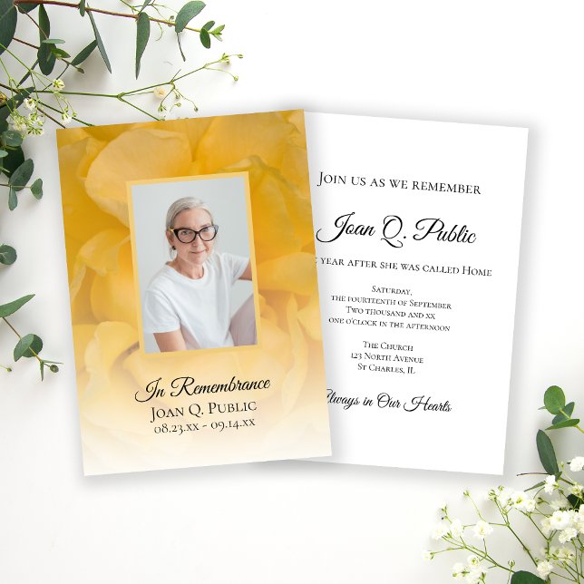 Invitación Aniversario de la muerte de Petales de flores de r (Subido por el creador)