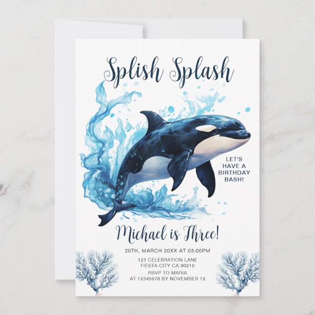 Invitación Aniversario de la muerte de Splish Splash Killer W (Anverso)