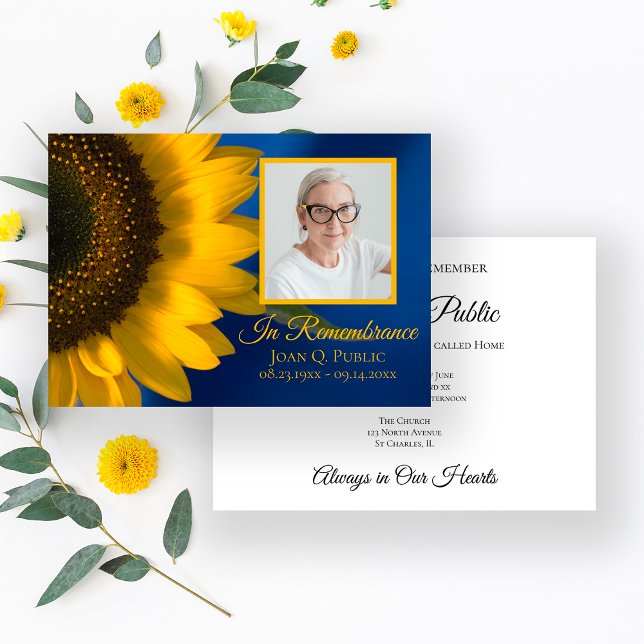 Invitación Aniversario de la muerte del girasol amarillo (Subido por el creador)