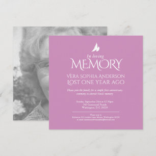 Invitación Aniversario de la muerte Doña blanca rosa foto