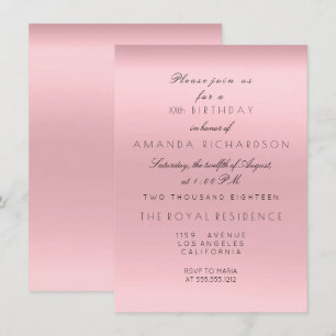 Invitación Aniversario de la muerte en polvo de rosa rosado m