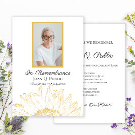 Invitación Aniversario de la muerte gráfica del girasol amari