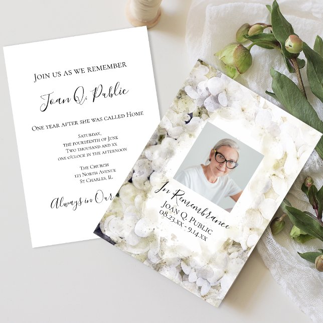 Invitación Aniversario de la muerte por acuarela de Hidrangea (Subido por el creador)